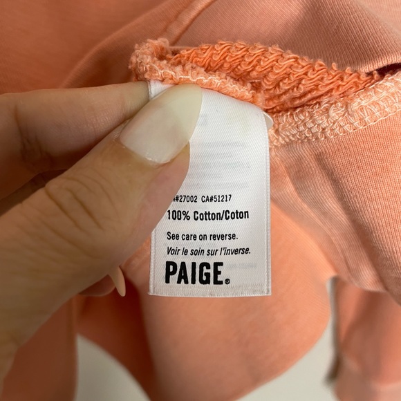 PAIGE peach crew neck sweatshirt top S - Picture 6 of 6